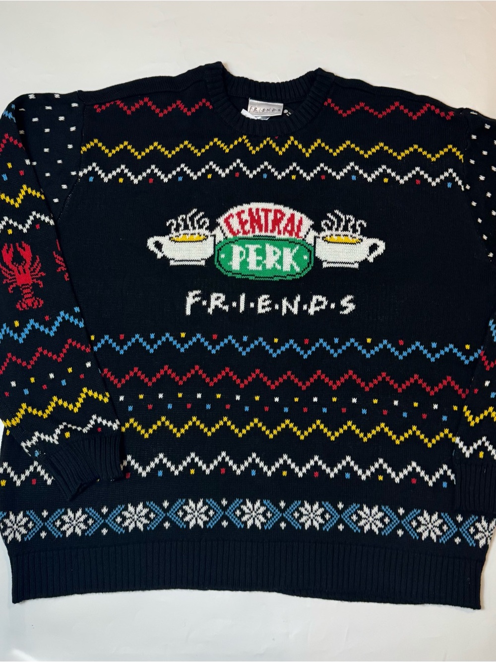 Friends Central Perk Black Graphic Crewneck Sweater